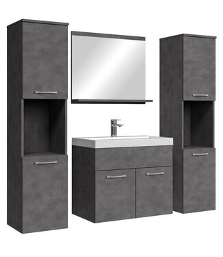 Badkamermeubel Montreal XL 60cm complete set - donker grijs