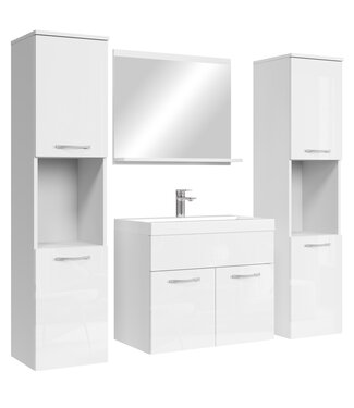 Badkamermeubel Montreal XL 60cm complete set - hoogglans wit