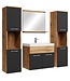 Badkamermeubel Montreal XL 60cm complete set - eiken met mat zwart
