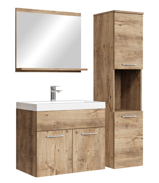 Badkamermeubel Montreal 60cm complete set - kastanje eiken