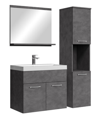 Badkamermeubel Montreal 60cm complete set - donker grijs