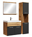 Badkamermeubel Montreal 60cm complete set - eiken met mat zwart