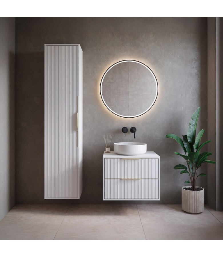 Wastafelkast Rimini met kolomkast - 60 x 46 x 46 cm - wit