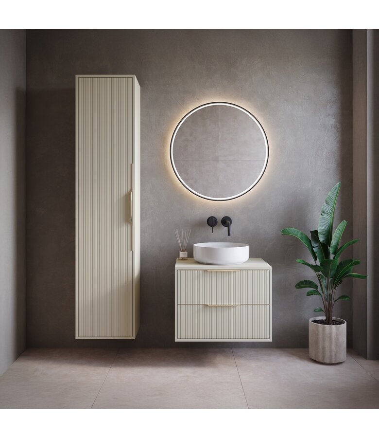 Wastafelkast Rimini met kolomkast - 60 x 46 x 46 cm - beige