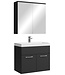 Badkamermeubel Montreal 60cm met spiegelkast - mat zwart