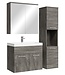 Badkamermeubel Montreal 60cm complete set met spiegelkast - grijs eiken