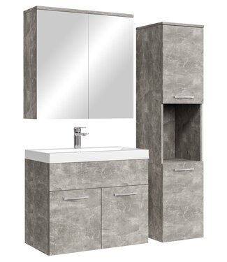 Badkamermeubel Montreal 60cm complete set met spiegelkast - beton grijs