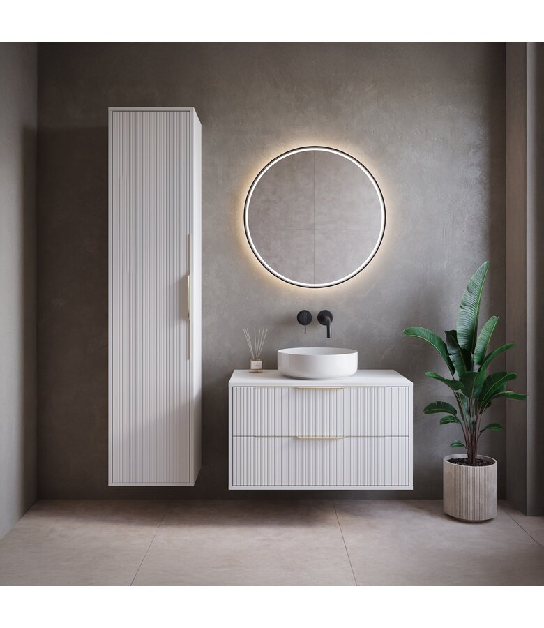 Badkamerkast Rimini 38 x 33  x 170 cm - mat wit