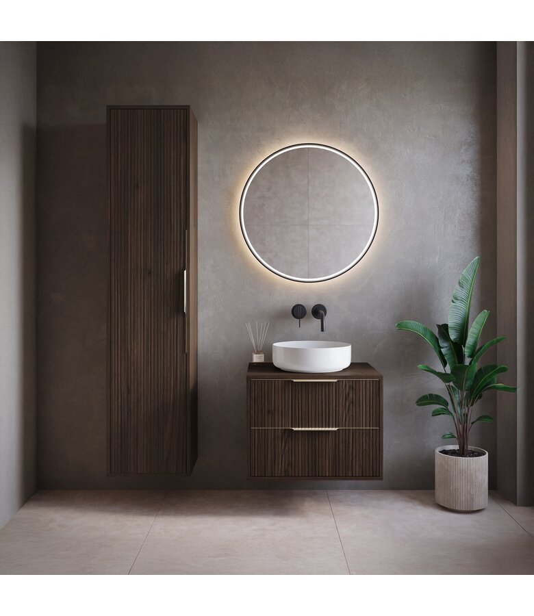 Badkamerkast Rimini 38 x 33  x 170 cm - walnoot bruin