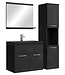 Badkamermeubel Montreal 60cm complete set - hoogglans zwart - zwarte wastafel