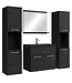 Badkamermeubel Montreal XL 60cm complete set - hoogglans zwart - zwarte wastafel