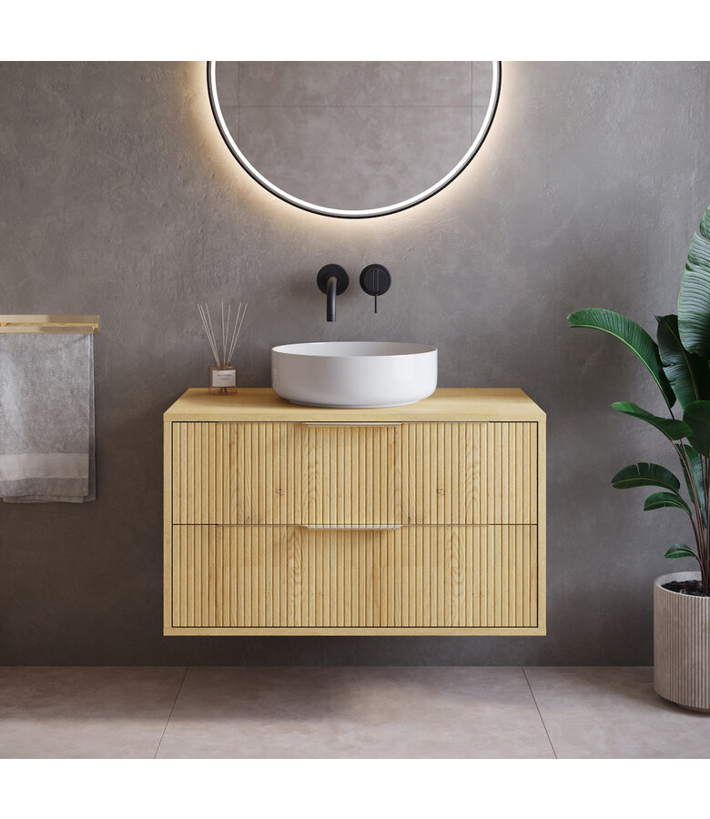 Wastafelkast Rimini - 80 x 46 x 46 cm - eiken