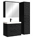 Badkamermeubel Etna 60cm complete set met spiegelkast - mat zwart