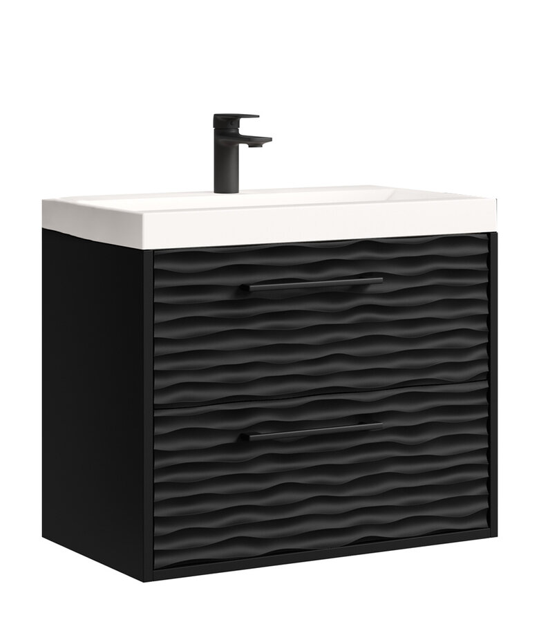 Badkamermeubel Etna 01 60cm met wastafel - mat zwart