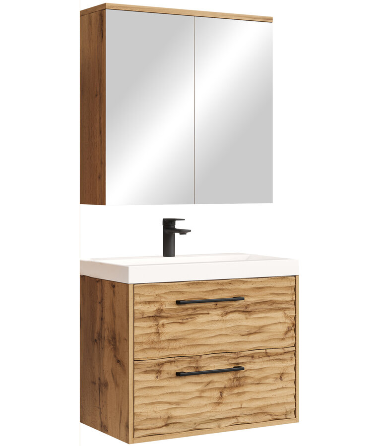 Badkamermeubel Etna 01 60cm met spiegelkast - eiken