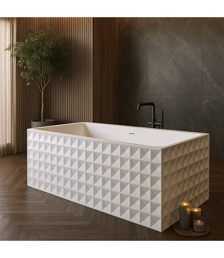 Vrijstaand ligbad Indus 170 x 78 x 58 cm - wit