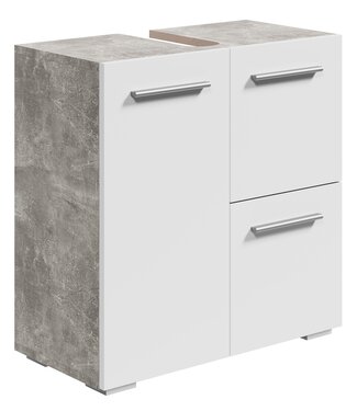 Wastafelkast Mars 60 x 30 x 60 cm - beton grijs met wit