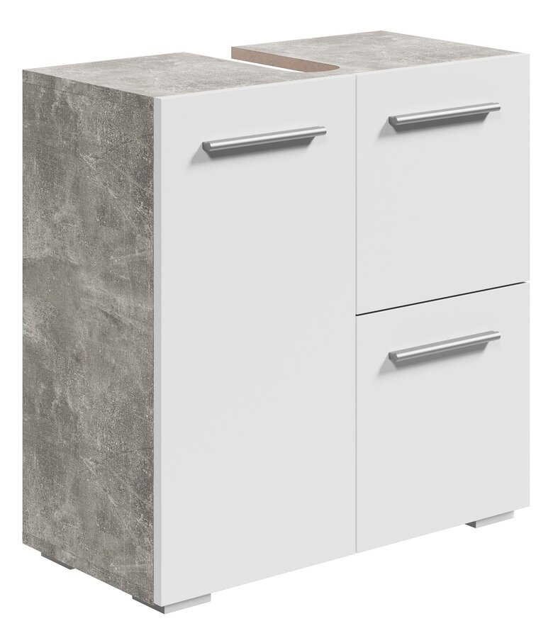 Wastafelkast Mars 60 x 30 x 60 cm - beton grijs met wit