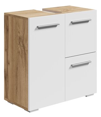 Wastafelkast Mars 60 x 30 x 60 cm - eiken met wit