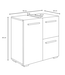 Wastafelkast Mars 60 x 30 x 60 cm - beton grijs met wit