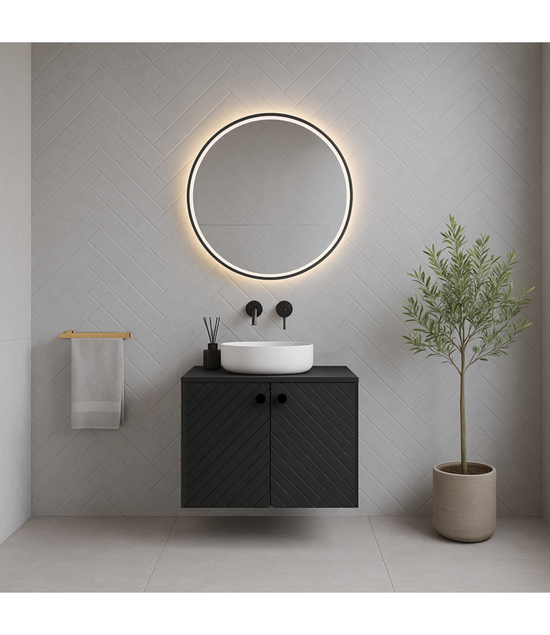 Wastafelkast Orlando 60 x 44 x 46 cm - mat zwart