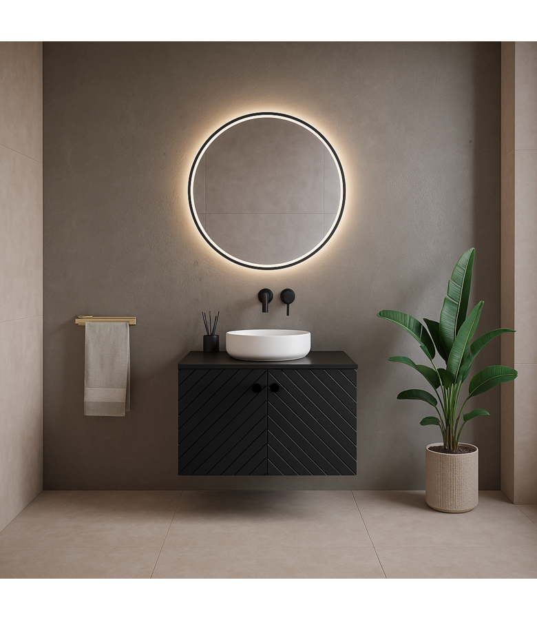 Wastafelkast Orlando 80 x 44 x 46 cm - mat zwart