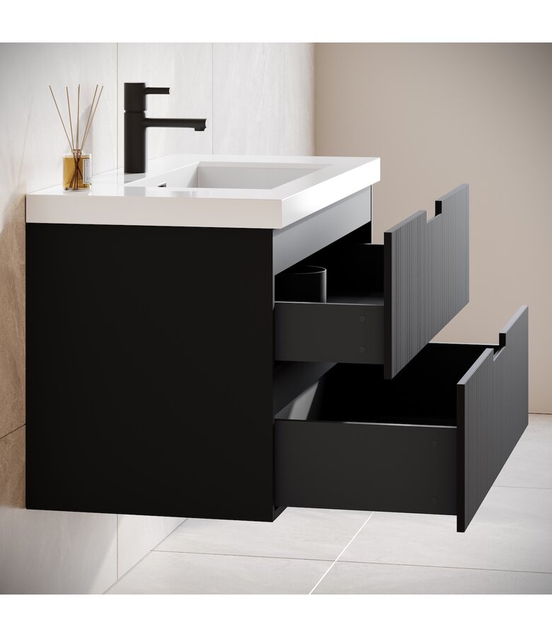 Badkamermeubel Thermis 60cm - mat zwart