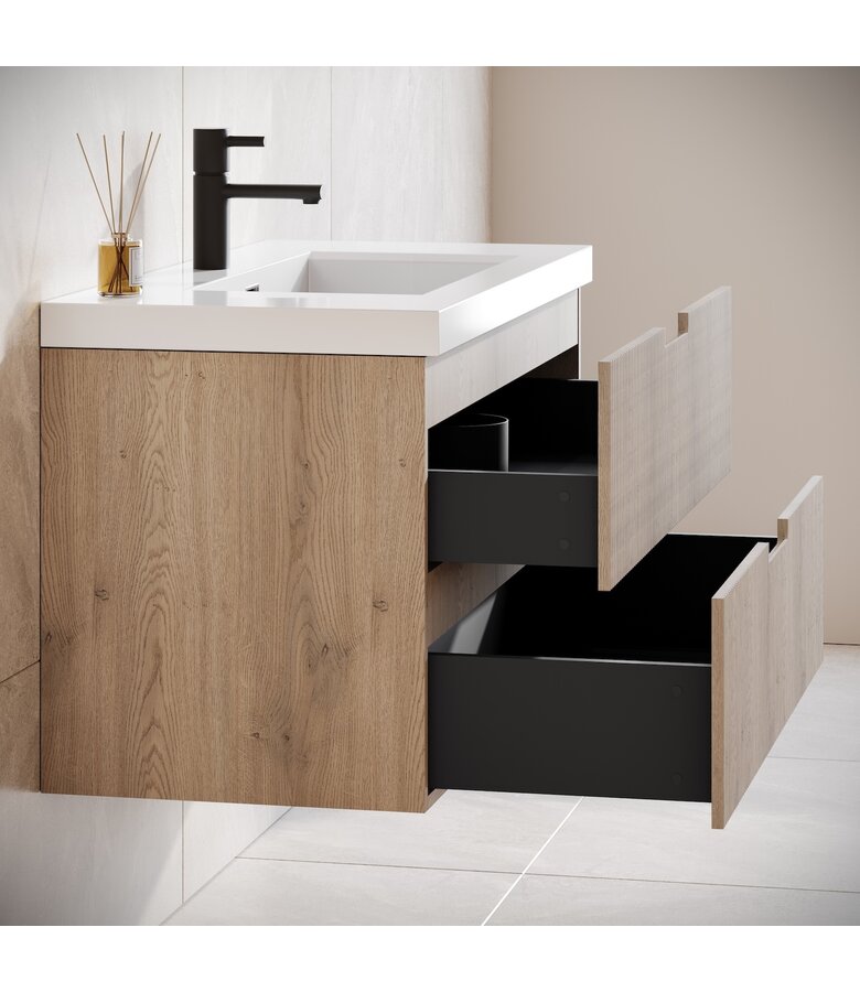 Badkamermeubel Thermis 80cm - licht eiken