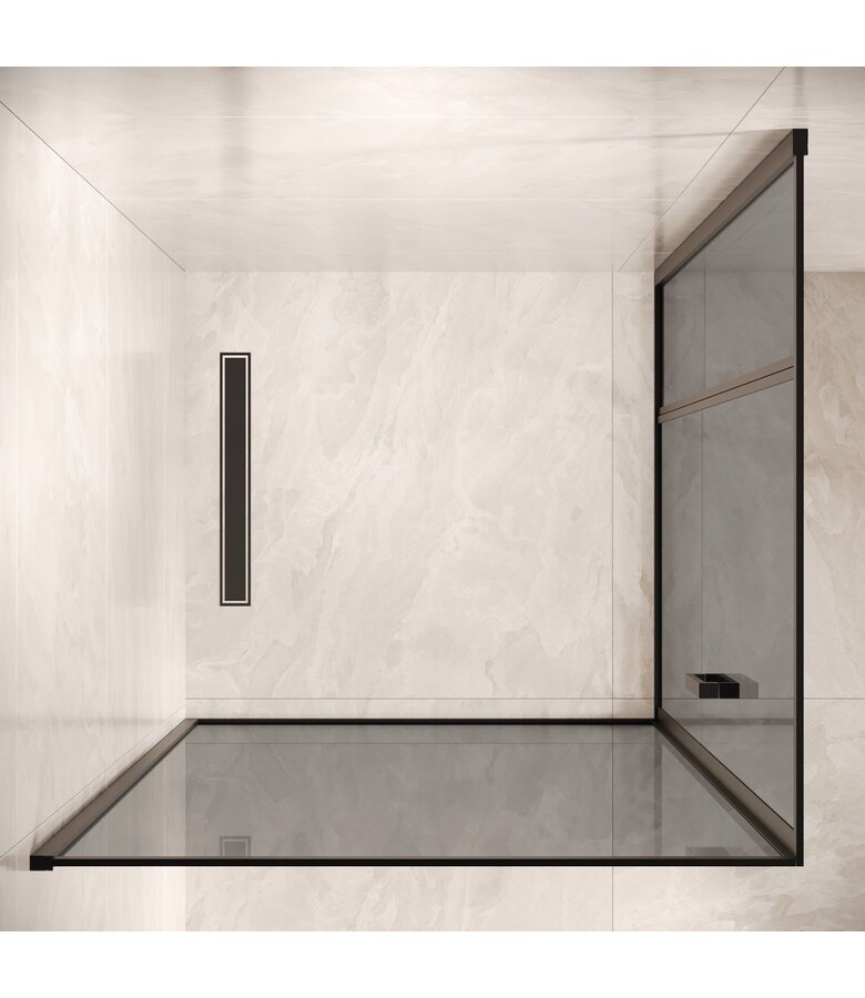 Douchecabine Belize 90 x 90 x 190 cm - zwart - rookglas - nano coating