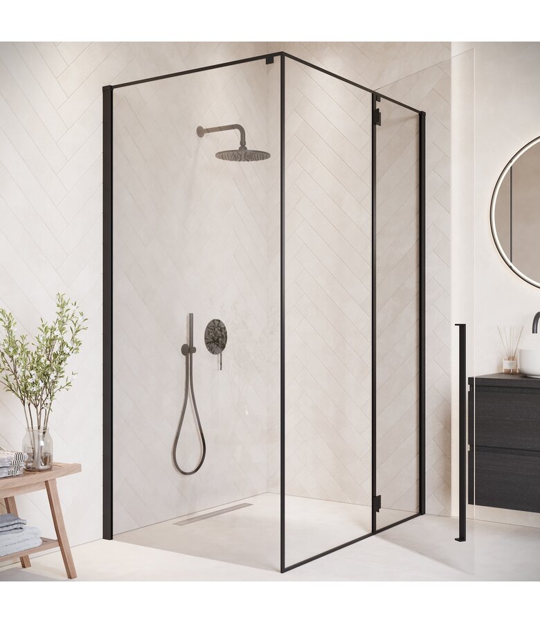 Douchecabine Vancouver 90 x 120 x 190 cm - zwart - nano coating