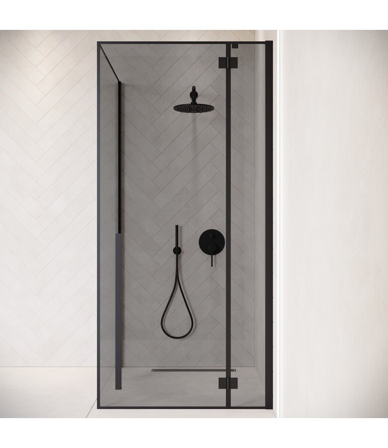 Douchecabine Vancouver 90 x 90 x 190 cm - zwart - met rookglas - nano coating