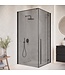 Douchecabine Vancouver 90 x 90 x 190 cm - zwart - met rookglas - nano coating