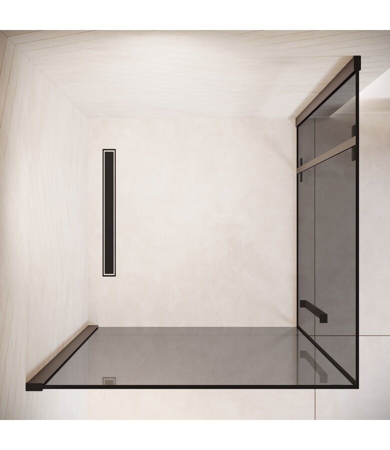 Douchecabine Vancouver 90 x 90 x 190 cm - zwart - met rookglas - nano coating