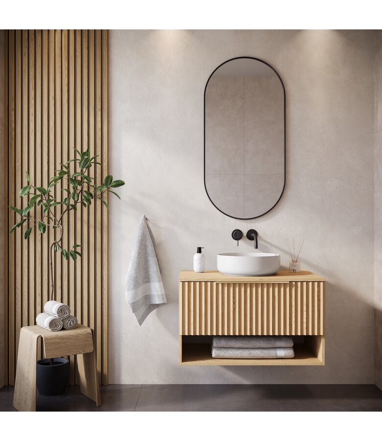 Wastafelkast Kelo 80 x 48 x 52 cm - eiken