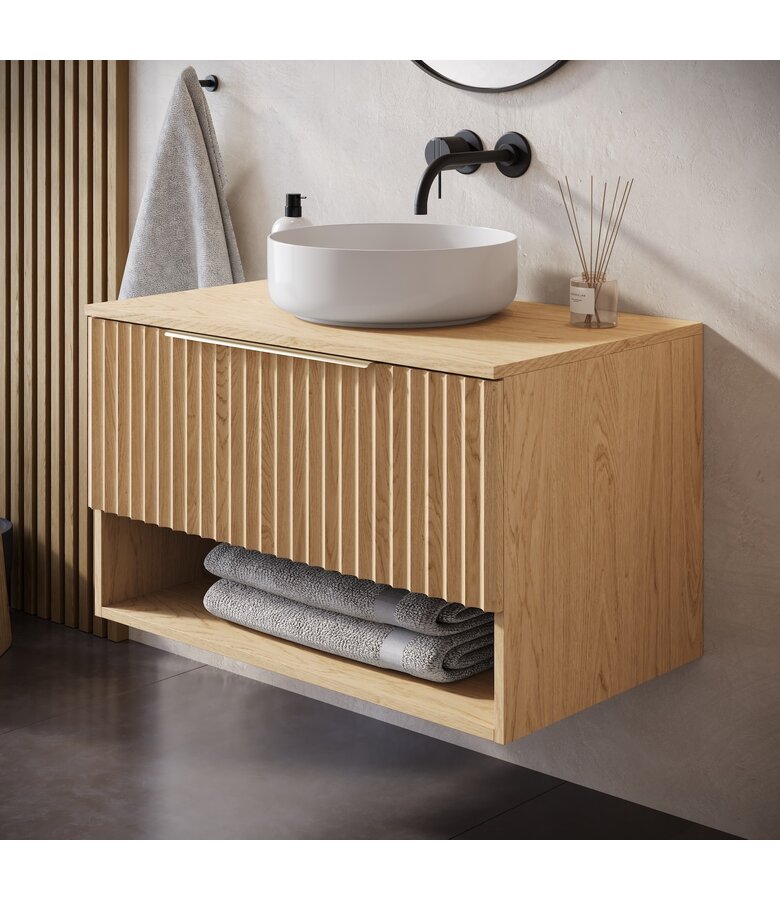 Wastafelkast Kelo 80 x 48 x 52 cm - eiken