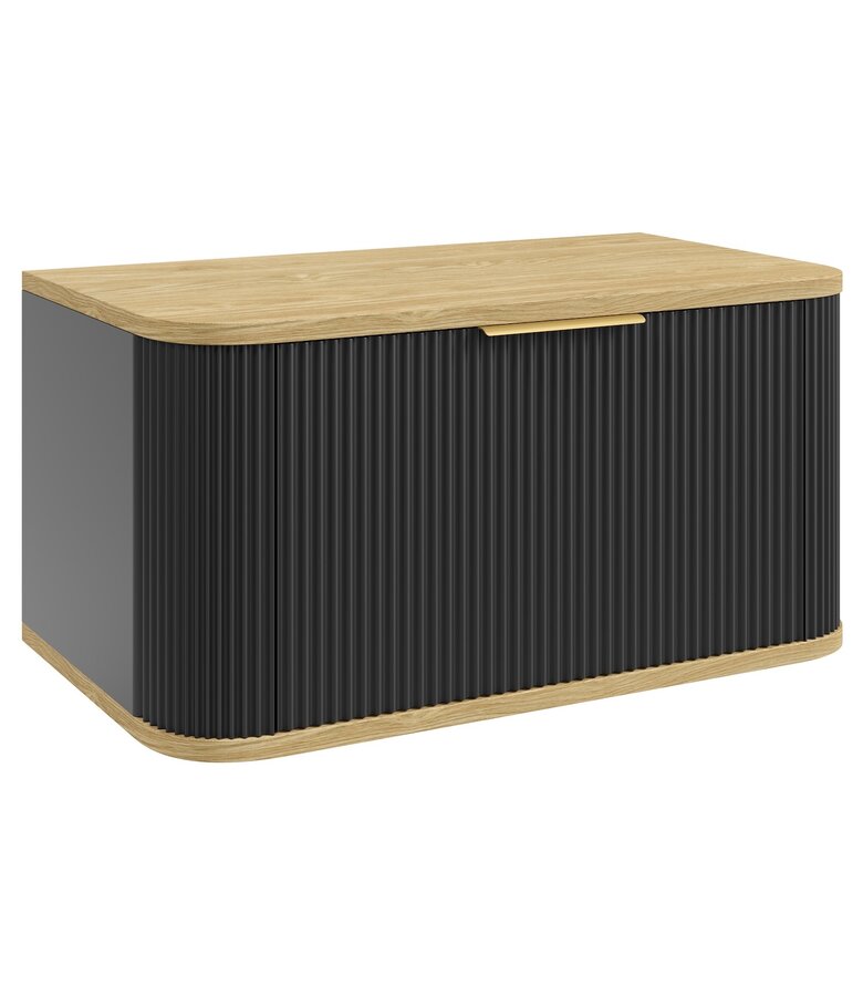 Wastafelkast Romero 80 x 46 x 40 cm - zwart met eiken