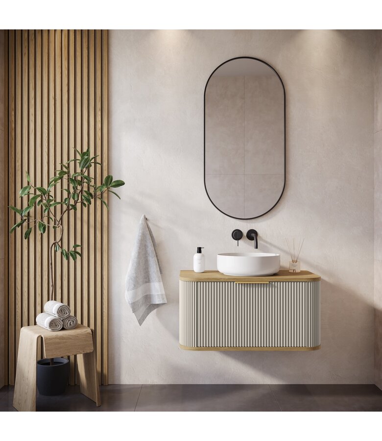 Wastafelkast Romero 80 x 46 x 40 cm - beige met eiken