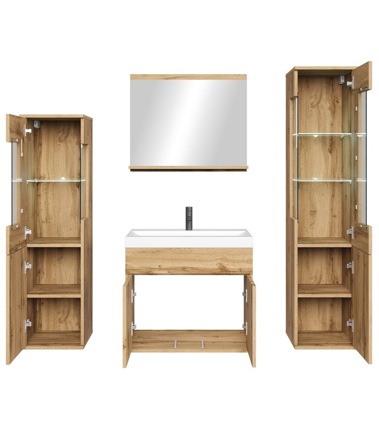 Badkamermeubel Nobel XL 60cm complete set - eiken
