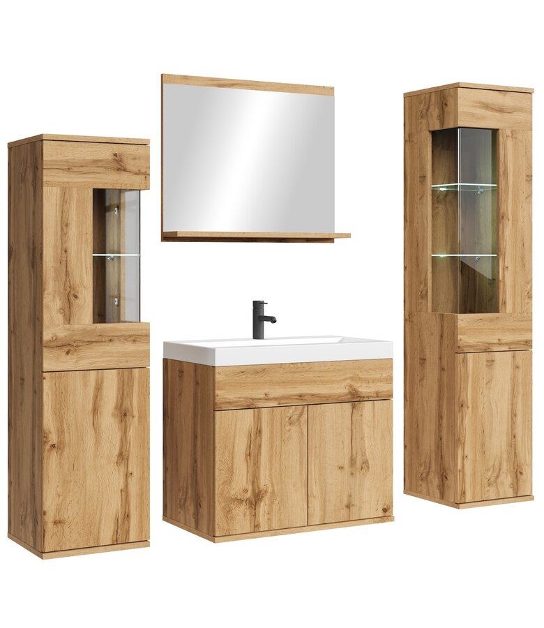 Badkamermeubel Nobel XL 60cm complete set - eiken