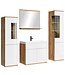 Badkamermeubel Nobel XL 60cm complete set - eiken met hoogglans wit