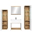 Badkamermeubel Nobel XL 60cm complete set - eiken met hoogglans wit