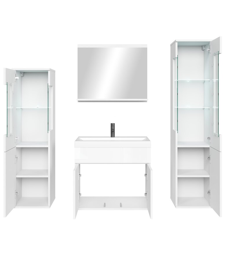 Badkamermeubel Nobel XL 60cm complete set - hoogglans wit