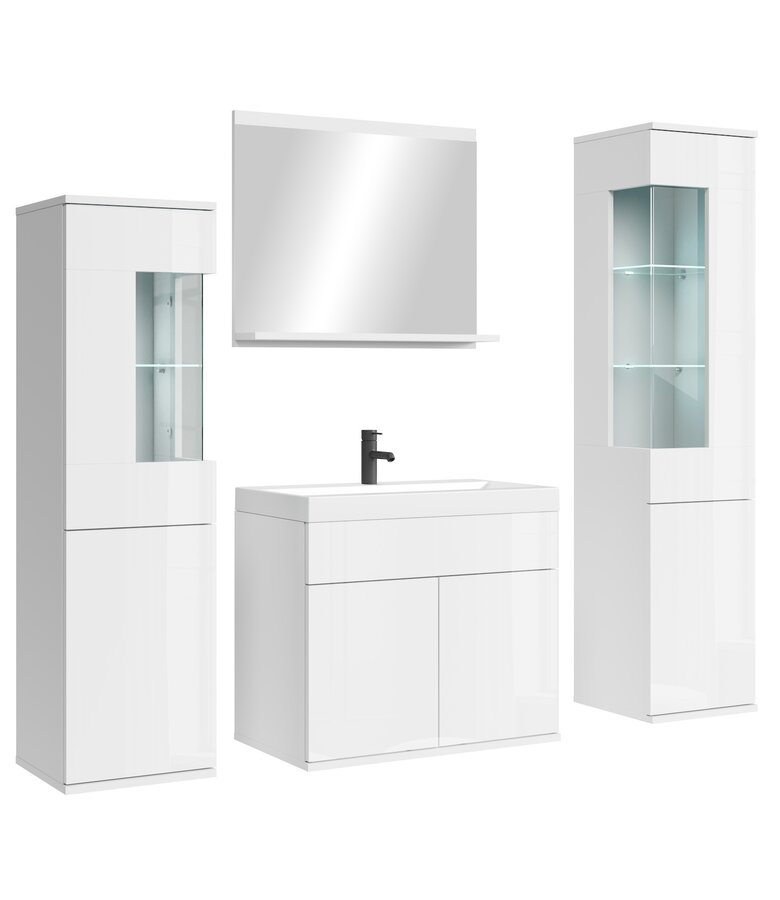 Badkamermeubel Nobel XL 60cm complete set - hoogglans wit