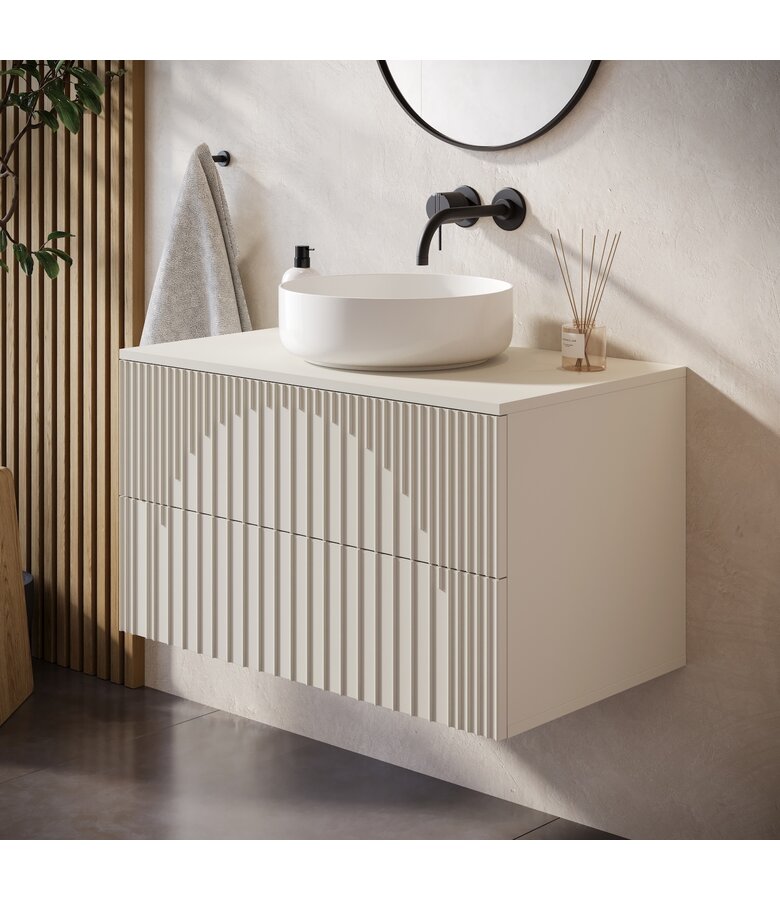 Wastafelkast Ancon - 80 x 46 x 46 cm - beige