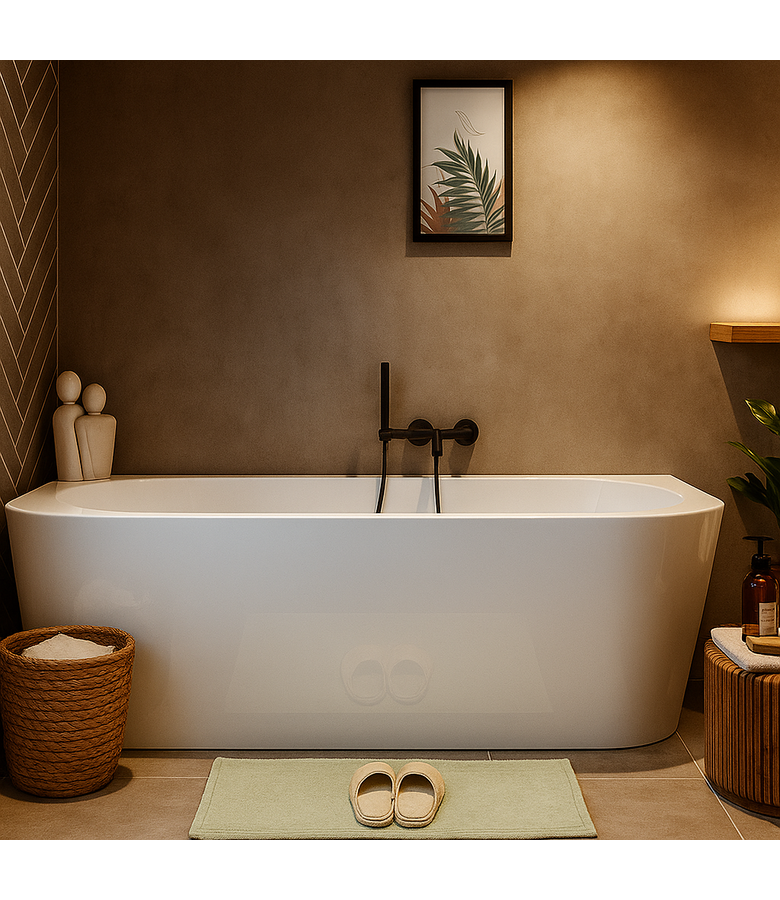 Half vrijstaand ligbad Isia 170 x 78 x 60 cm - wit  - rechts