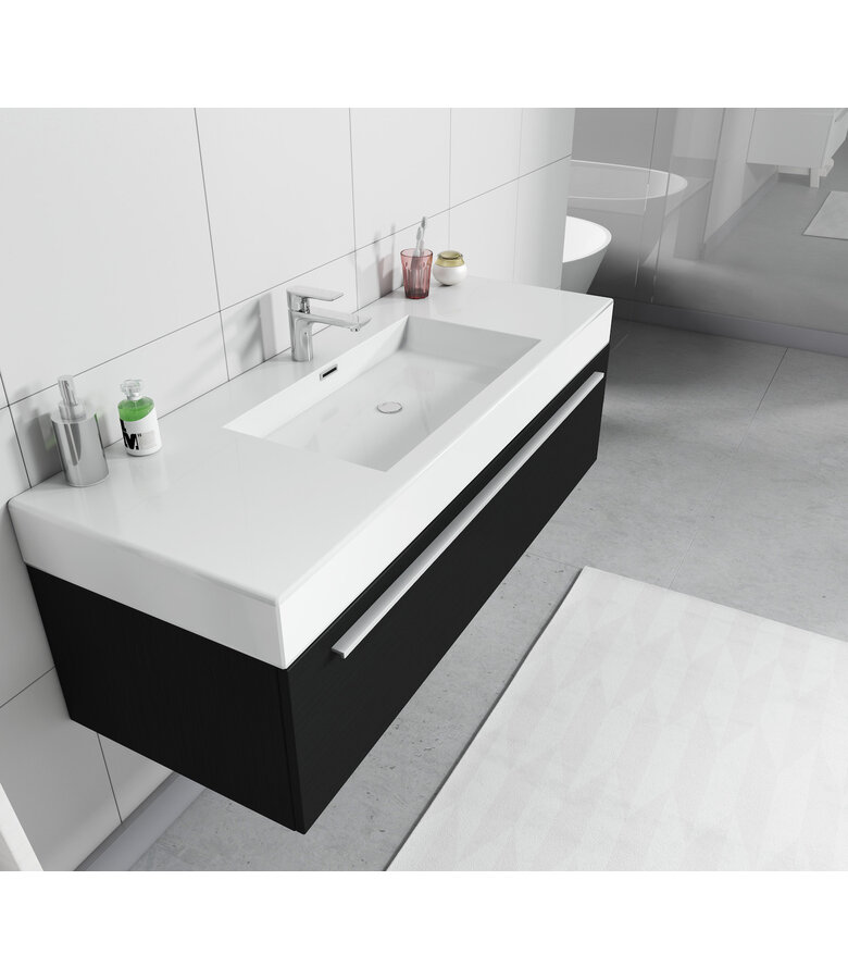 Wastafelkast Garcia 120cm - zwart houtnerf - zonder wastafel