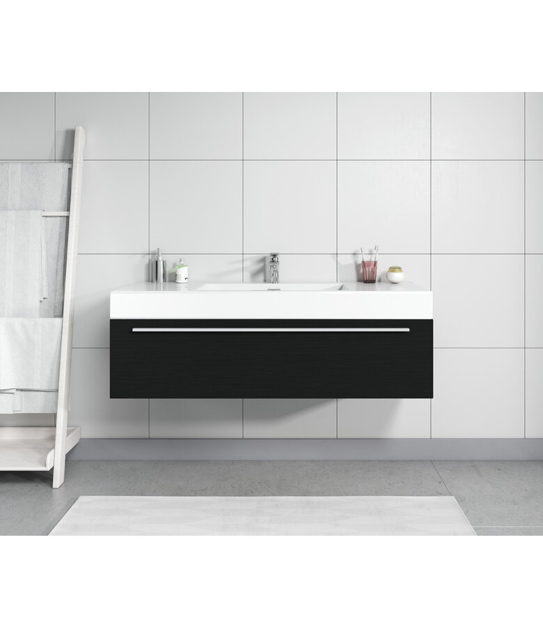 Wastafelkast Garcia 120cm - zwart houtnerf - zonder wastafel