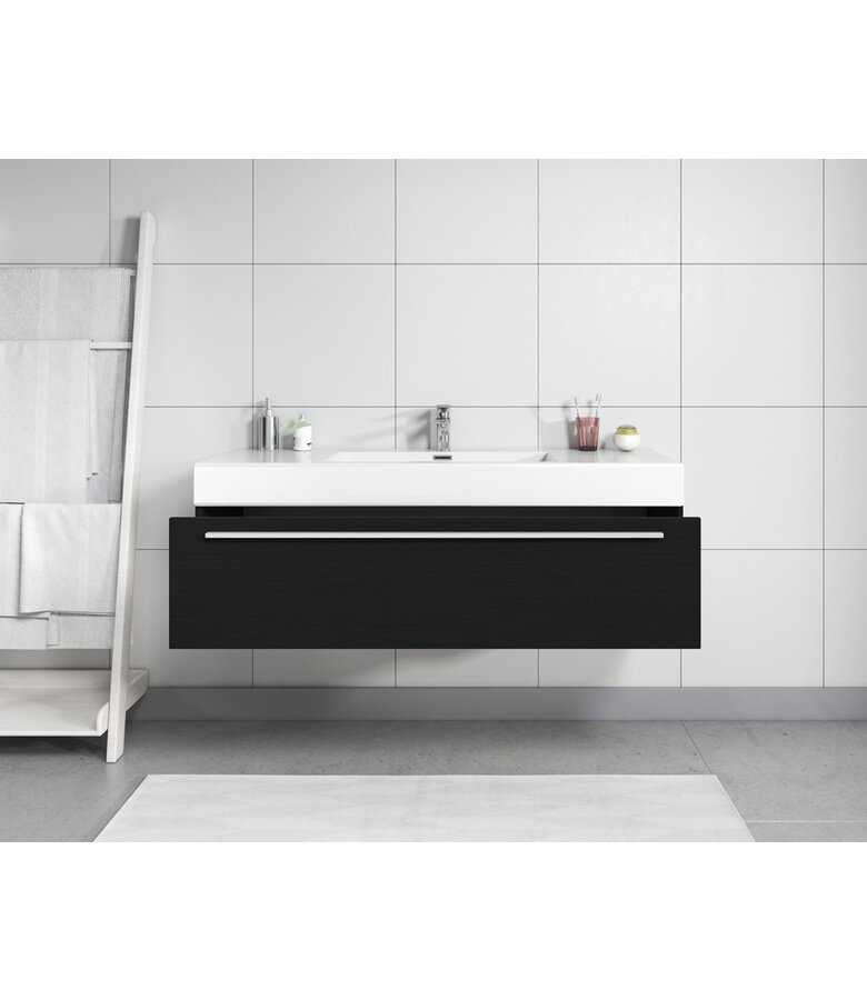 Wastafelkast Garcia 120cm - zwart houtnerf - zonder wastafel