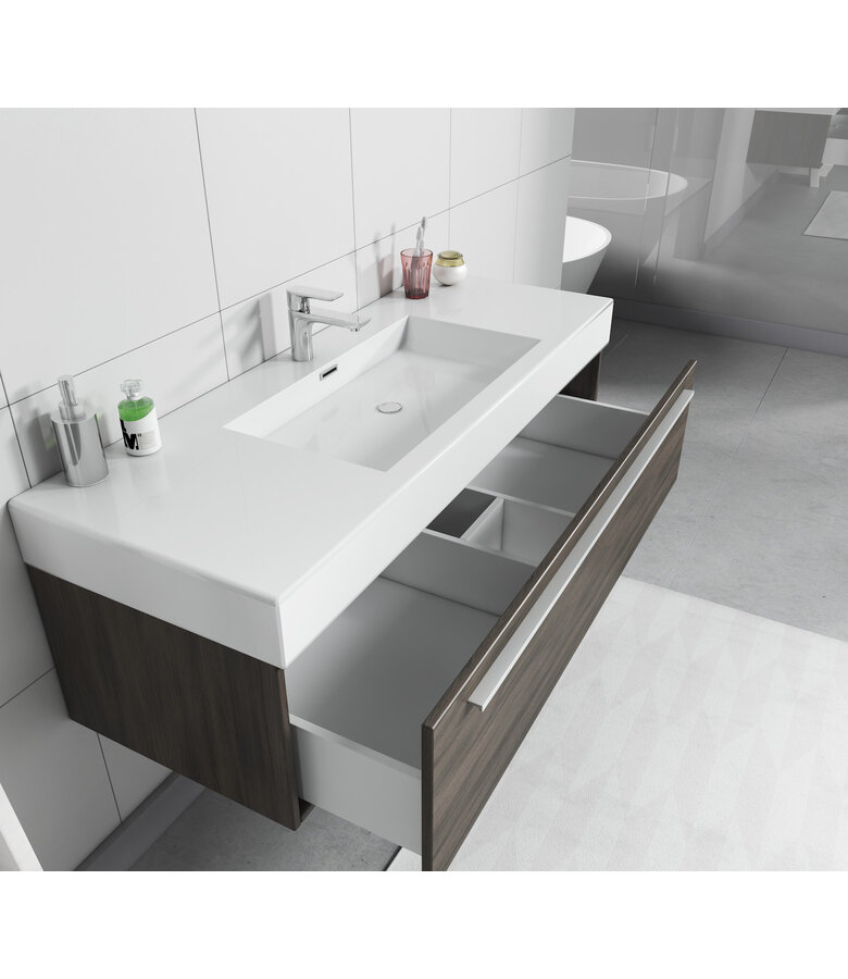 Wastafelkast Garcia 120cm - donker eiken - zonder wastafel