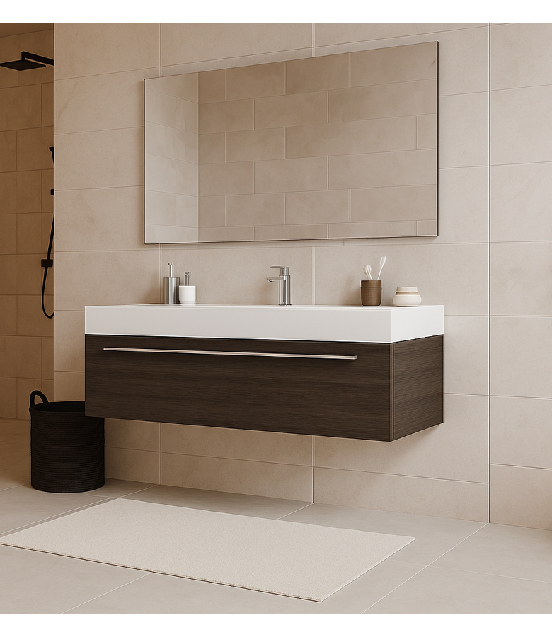 Wastafelkast Garcia 120cm - donker eiken - zonder wastafel